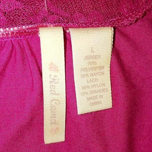 Red Camel Magenta Sheet Lace Scoop Neck Top Size Lg - Picture 8 of 8